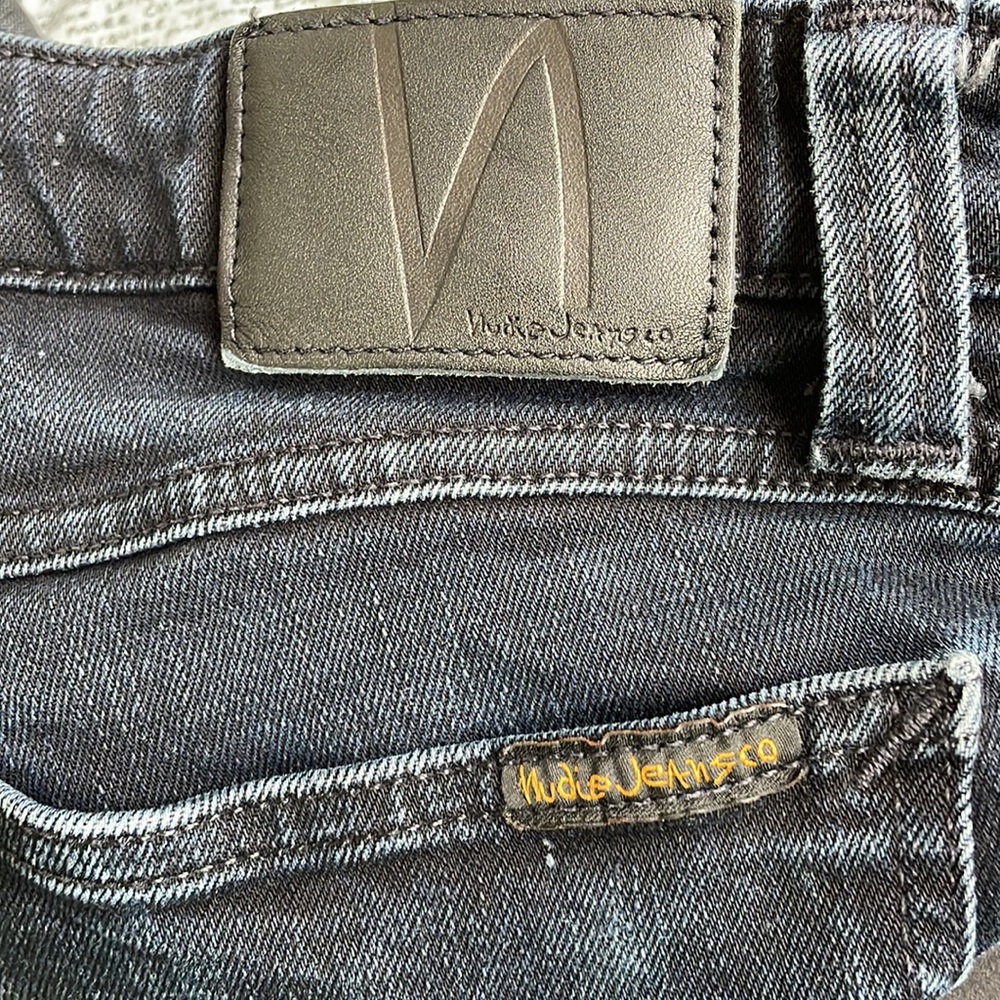 Nudie Jeans Men’s jeans 31 Skinny Lin Black Organic Cotton - Picture 3 of 10